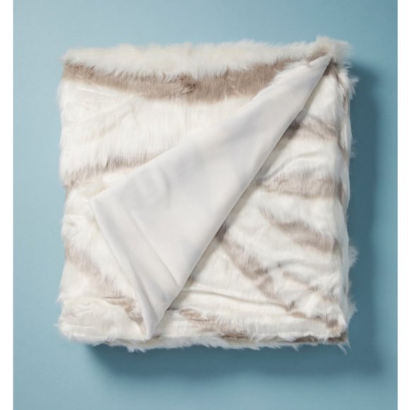 NWT UGG‎ SHAYLA ZEBRA FUR PLUSH THROW BLANKET 50 X 70 Multi $168 - Picture 3 of 7